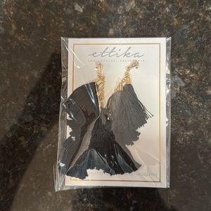 Black tassel earrings